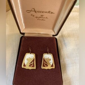 Accents‎ by Hallmark Cards Vintage Cloisonne’ Design Drop Dangle Earrings